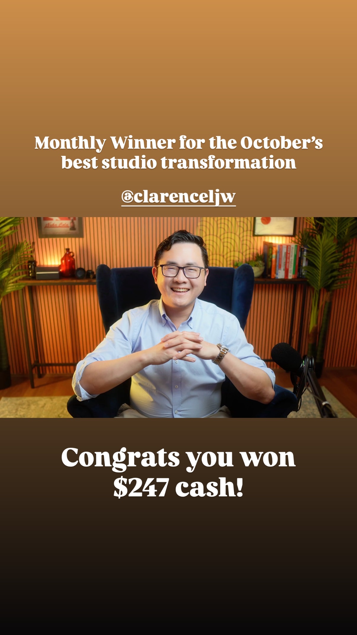 Testimonial from @clarenceljw